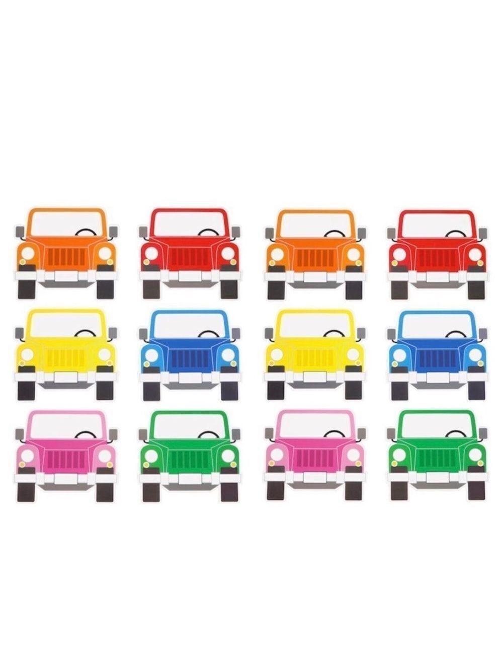 B2C 12 Pc Die Cut Cars Colorful Decoration Card stock Shapes kids bedroom wall